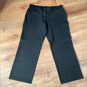 Eileen Fisher women’s trousers pants stretch rayon LARGE black straight wide leg